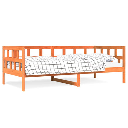 Sofá-cama 80x200 cm madeira de pinho maciça castanho cera