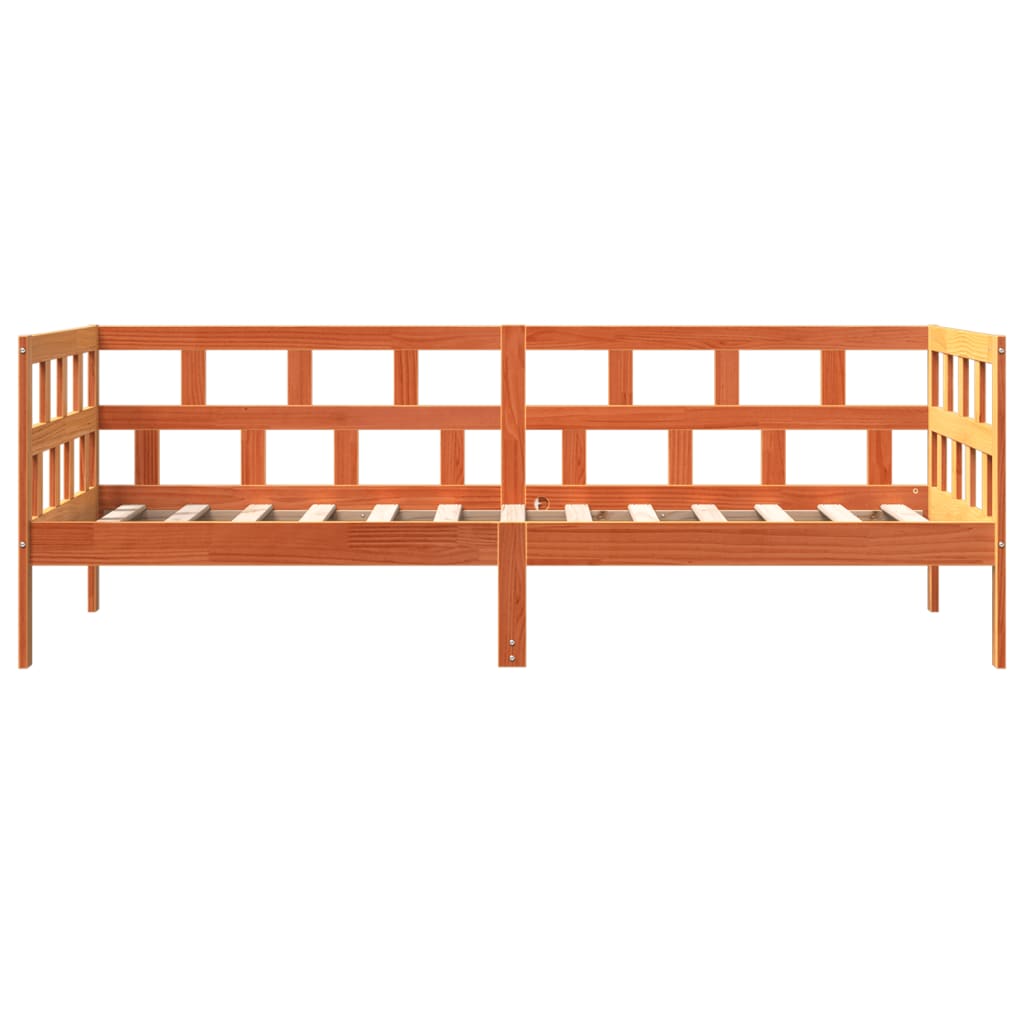 Sofá-cama 90x190 cm madeira de pinho maciça castanho cera