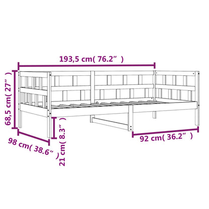 Sofá-cama 90x190 cm madeira de pinho maciça castanho cera