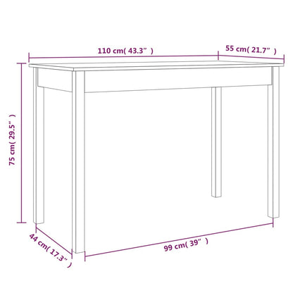 Mesa de jantar 110x55x75cm madeira de pinho maciça castanho mel