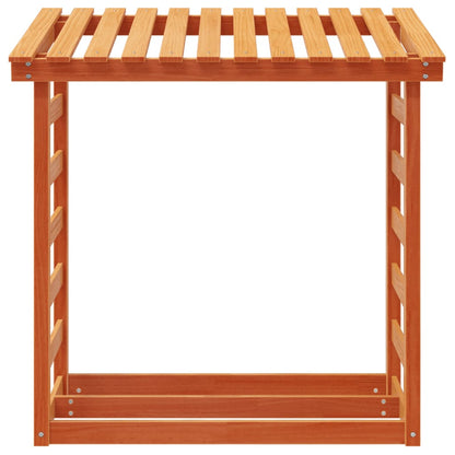 Suporte para lenha 108x64,5x110 cm pinho maciço castanho-mel