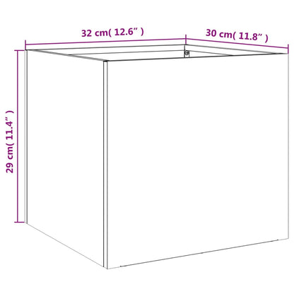 Vaso/floreira 32x30x29 cm aço laminado a frio preto