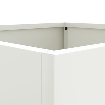 Vasos/floreiras 2 pcs 32x30x29 cm aço laminado a frio branco