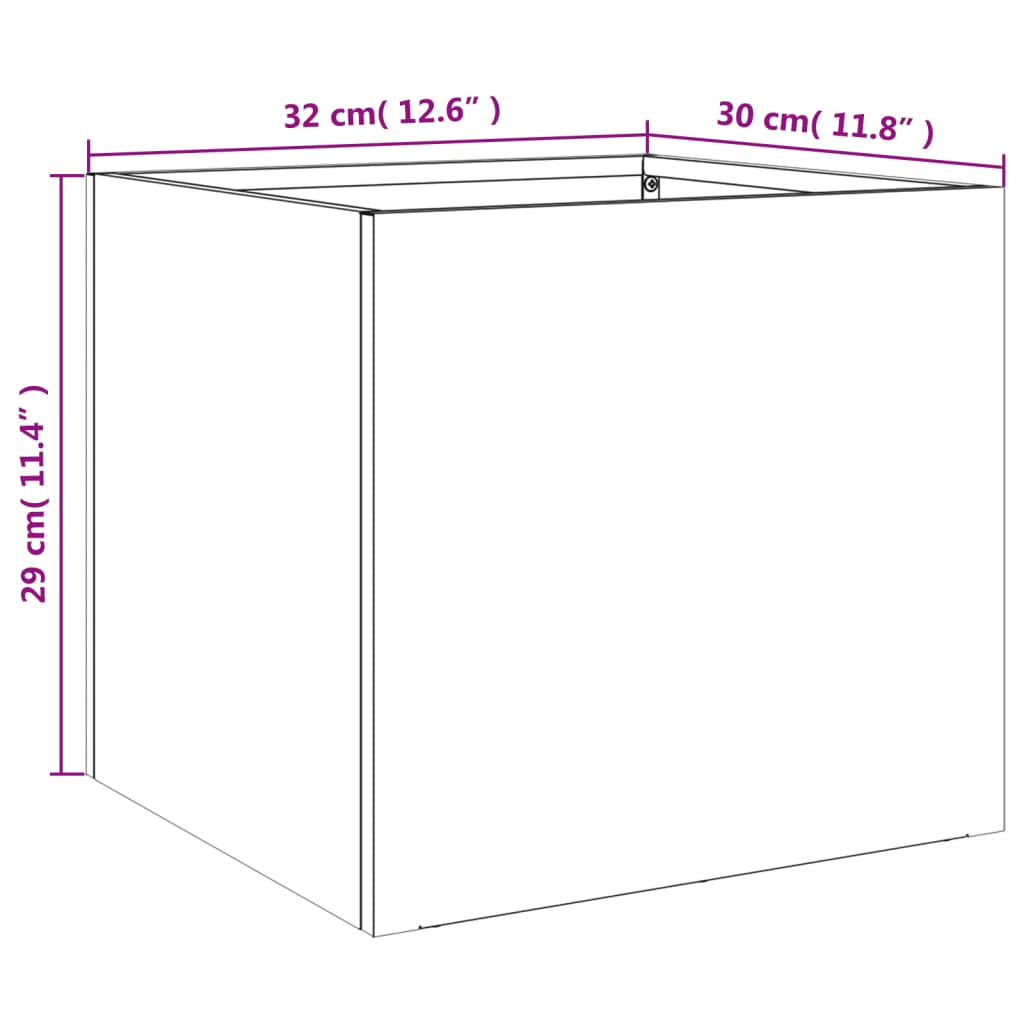 Vasos/floreiras 2 pcs 32x30x29 cm aço laminado a frio branco