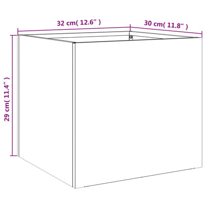 Vasos/floreiras 2 pcs 32x30x29 cm aço laminado a frio branco