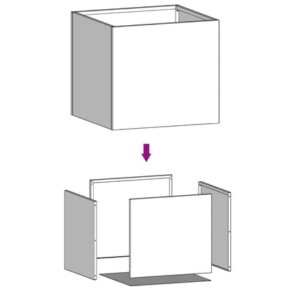 Vaso/floreira 42x40x39 cm aço galvanizado prateado