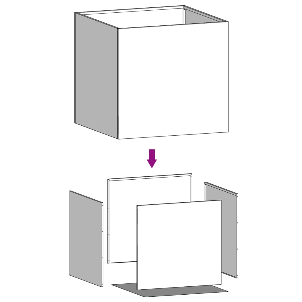 Vasos/floreiras 2 pcs 49x47x46 cm aço laminado a frio antracite