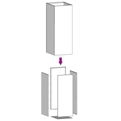 Vaso/floreira 32x27,5x75 cm aço inoxidável prateado