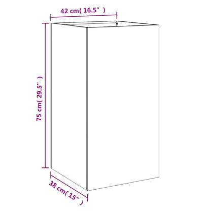 Vaso/floreira 42x38x75 cm aço laminado a frio verde