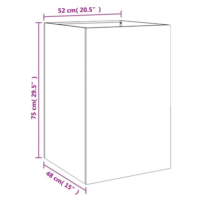 Vaso/floreira 52x48x75 cm aço laminado a frio verde