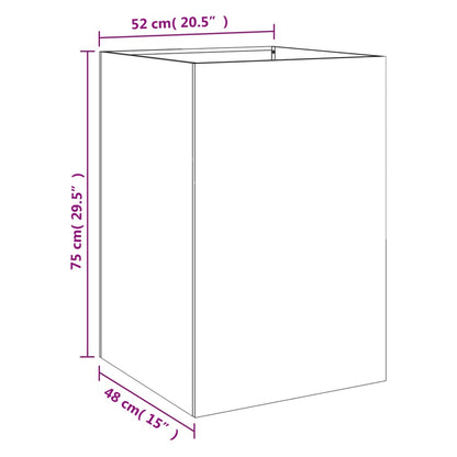 Vaso/floreira 52x48x75 cm aço galvanizado prateado