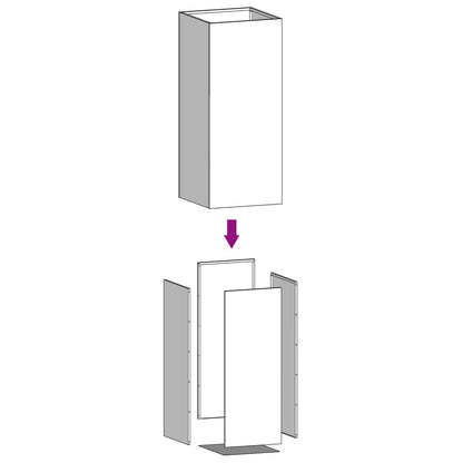 Vaso/floreira 52x48x75 cm aço galvanizado prateado