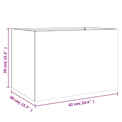 Vaso/floreira 62x40x39 cm aço laminado a frio antracite