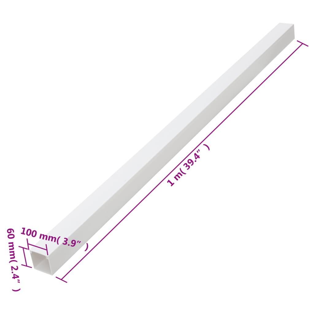 Calhas para cabos 100x60 mm 10 m PVC