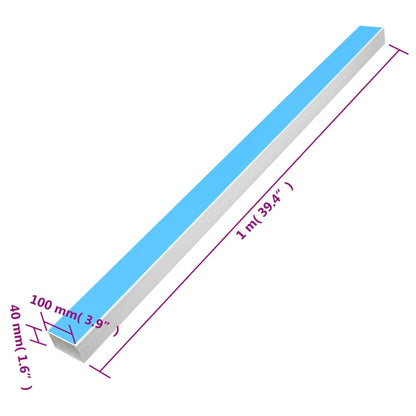 Calhas para cabos autoadesivas 100x40 mm 10 m PVC