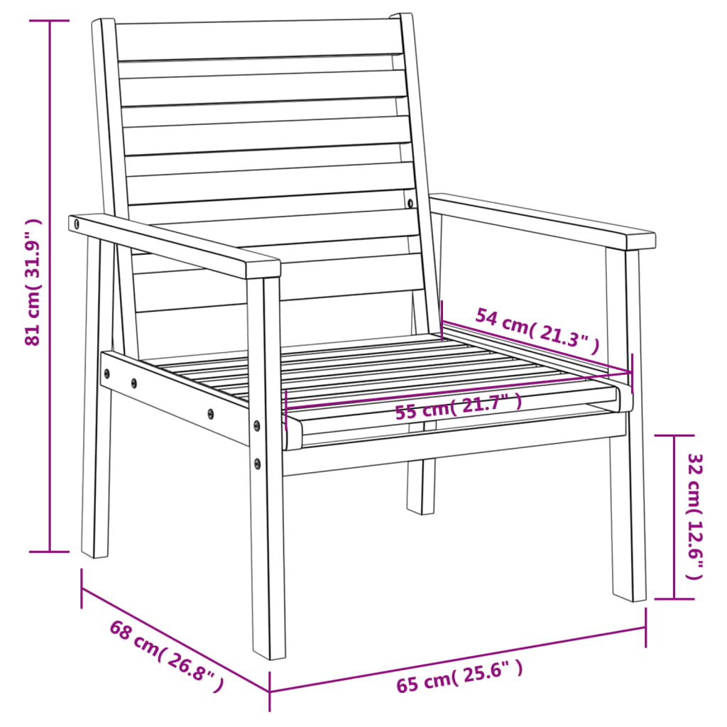 3 pcs conjunto lounge de jardim madeira de acácia maciça