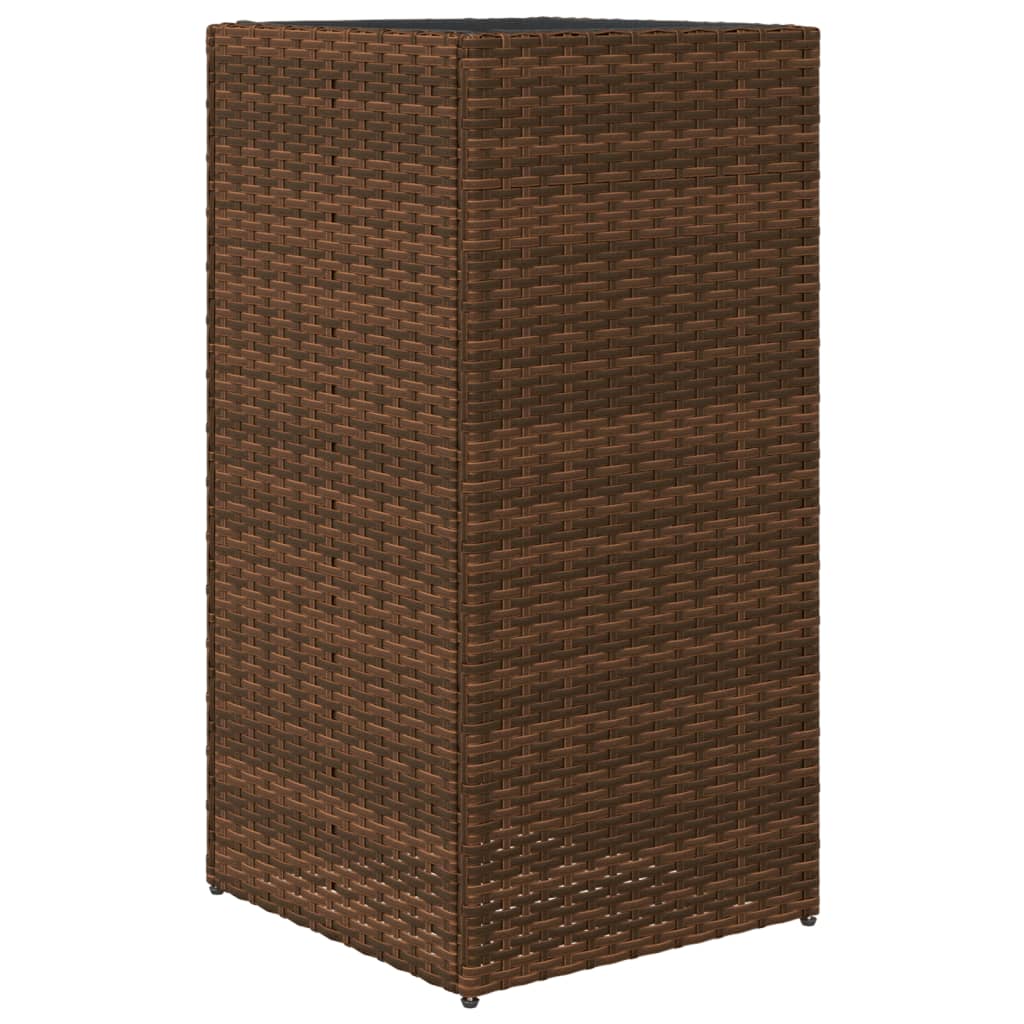 Vaso/floreira de jardim 2 pcs 40x40x80 cm vime PE castanho