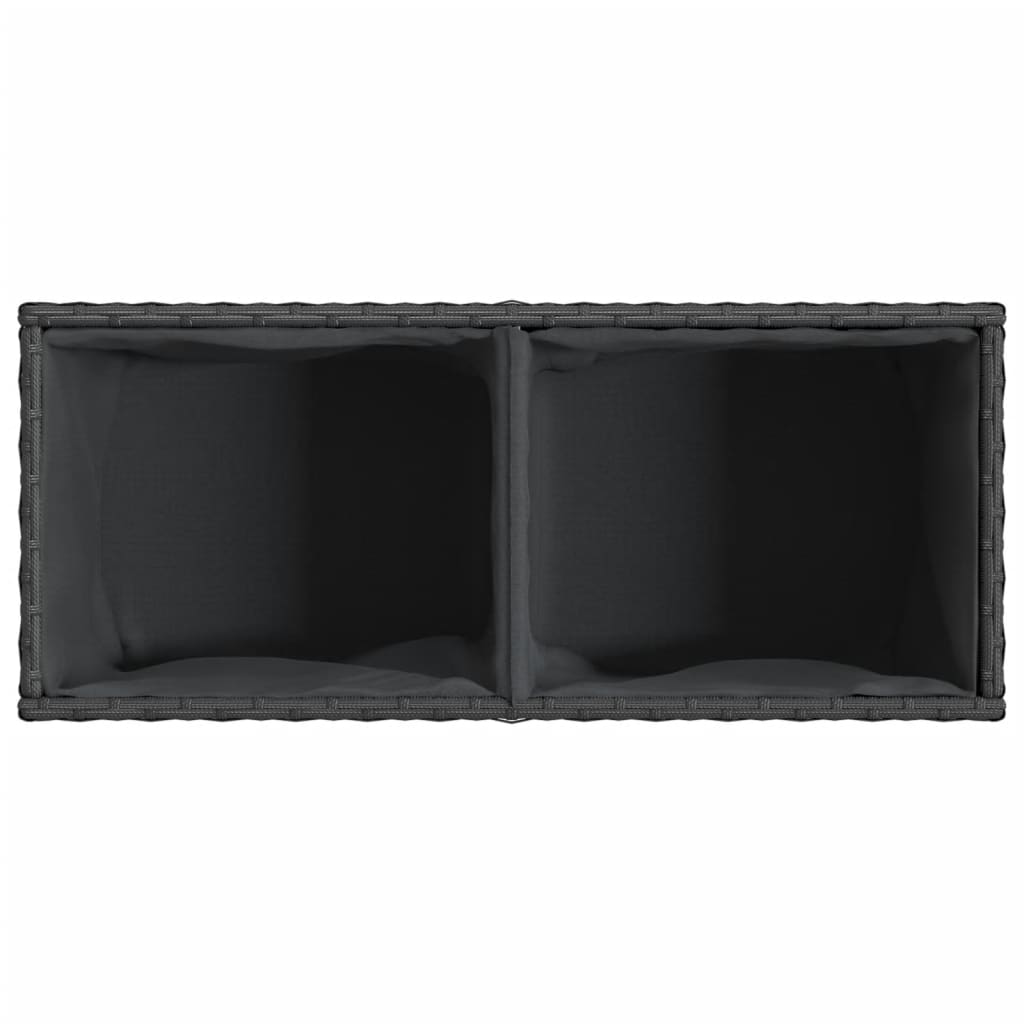 Floreira com 2 vasos 2 pcs 72x30x32 cm vime PE preto