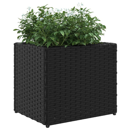 Vaso/floreira de jardim 2 pcs 36x30x32 cm vime PE preto