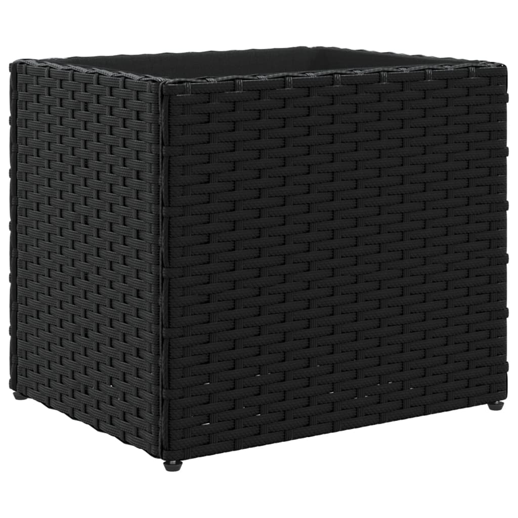 Vaso/floreira de jardim 2 pcs 36x30x32 cm vime PE preto