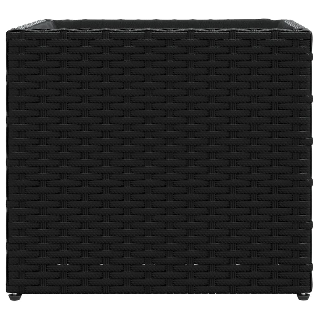 Vaso/floreira de jardim 2 pcs 36x30x32 cm vime PE preto