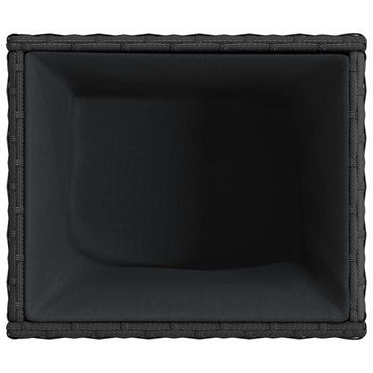 Vaso/floreira de jardim 2 pcs 36x30x32 cm vime PE preto