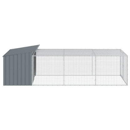 Casota p/ cães c/ parque 153x396x110 cm aço galvaniz. antracite