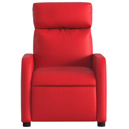 Poltrona de massagens reclinável couro artificial vermelho