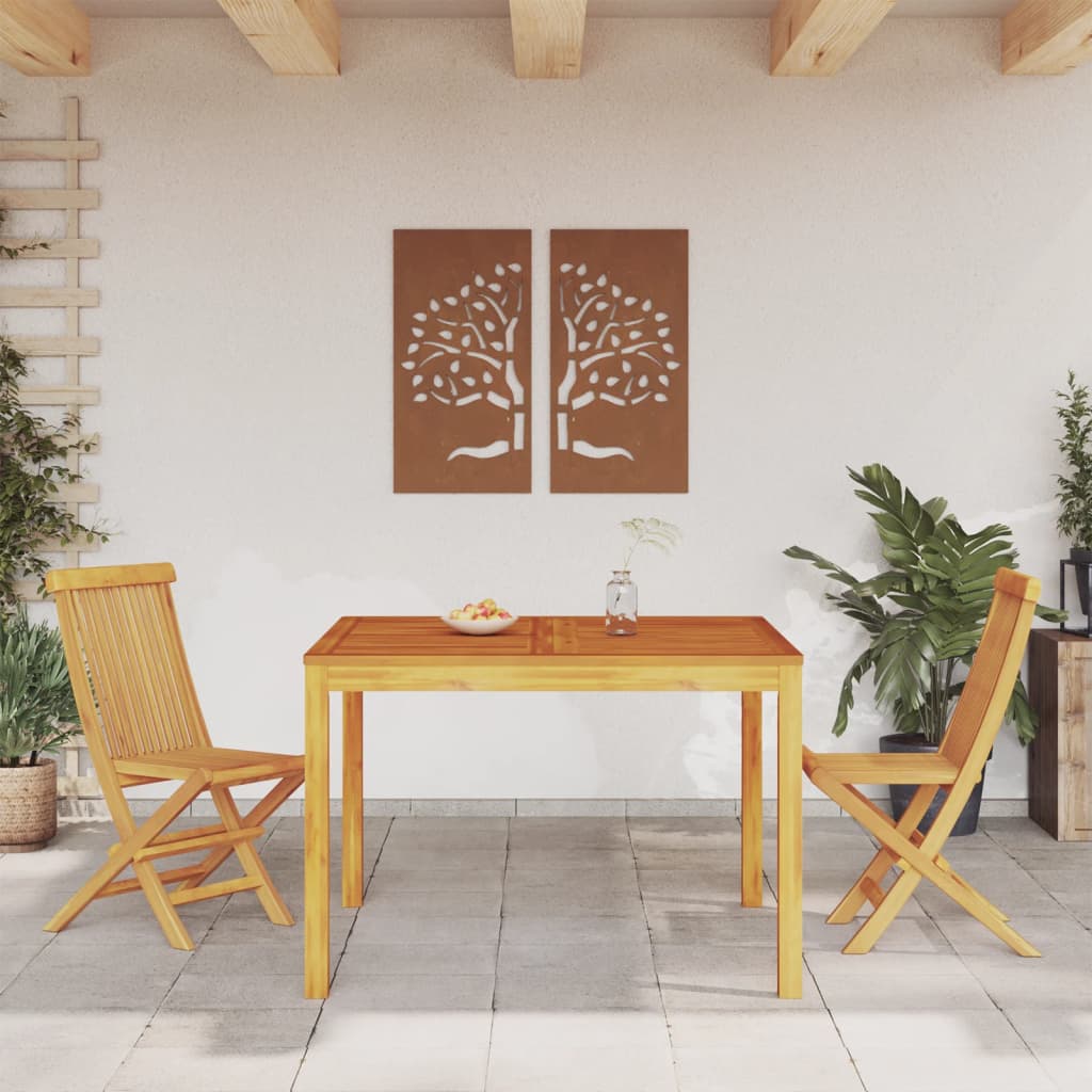 Mesa de jantar p/ jardim 110x110x75 cm madeira de acácia maciça