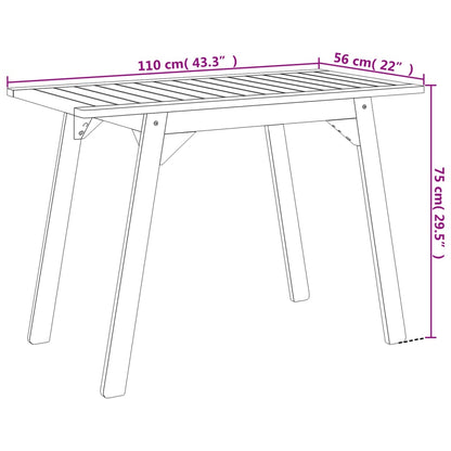 3 pcs conjunto de jantar para jardim madeira de acácia maciça