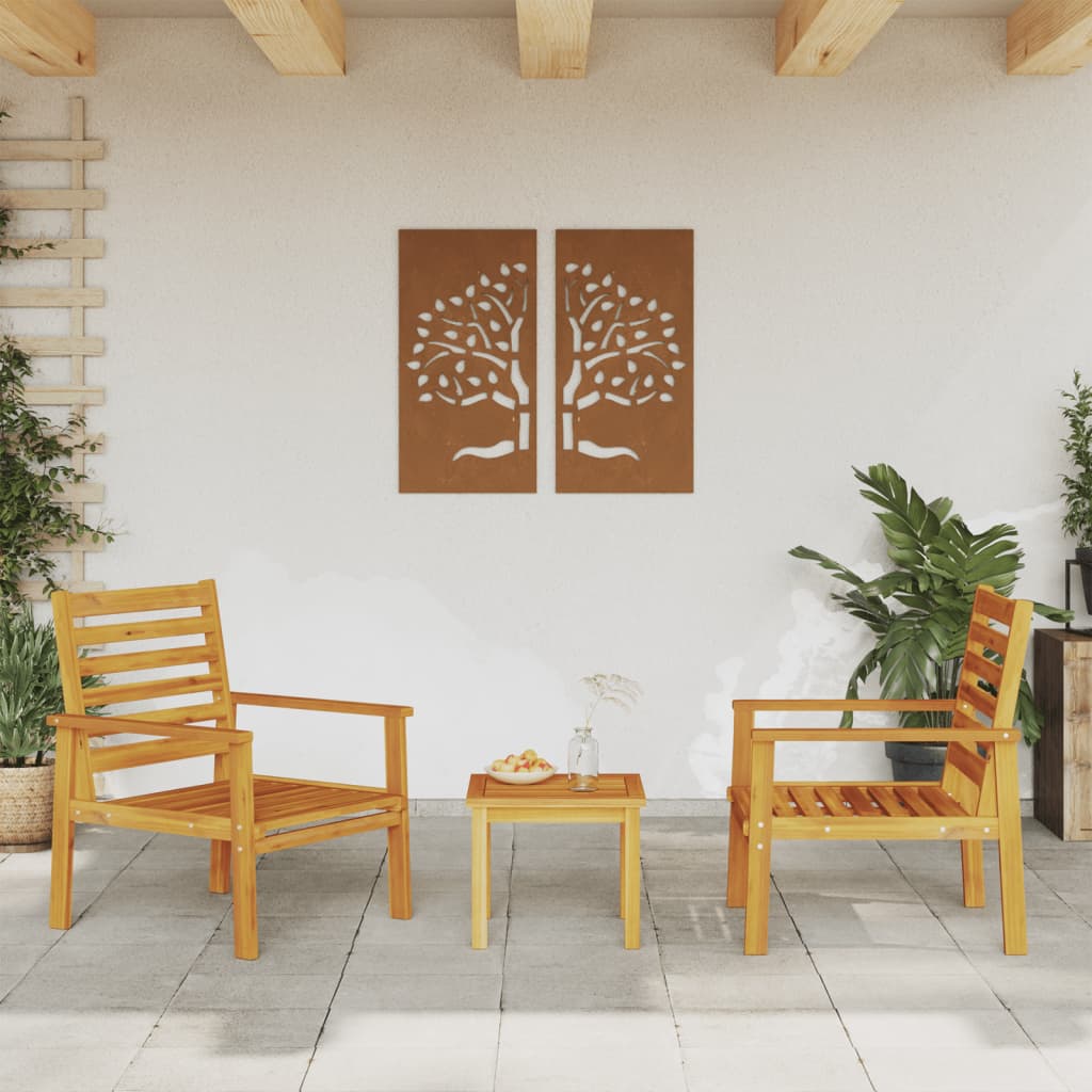 Cadeira de jardim 2 pcs 66,5x65x81 cm madeira de acácia maciça