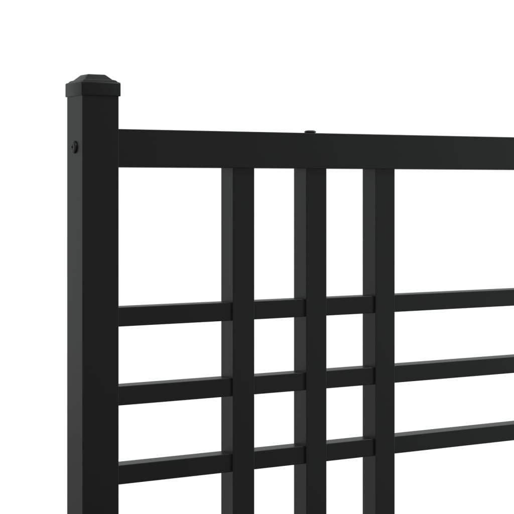 Estrutura de cama com cabeceira 75x190 cm metal preto