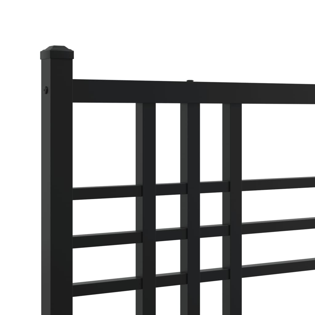 Estrutura de cama com cabeceira 100x190 cm metal preto