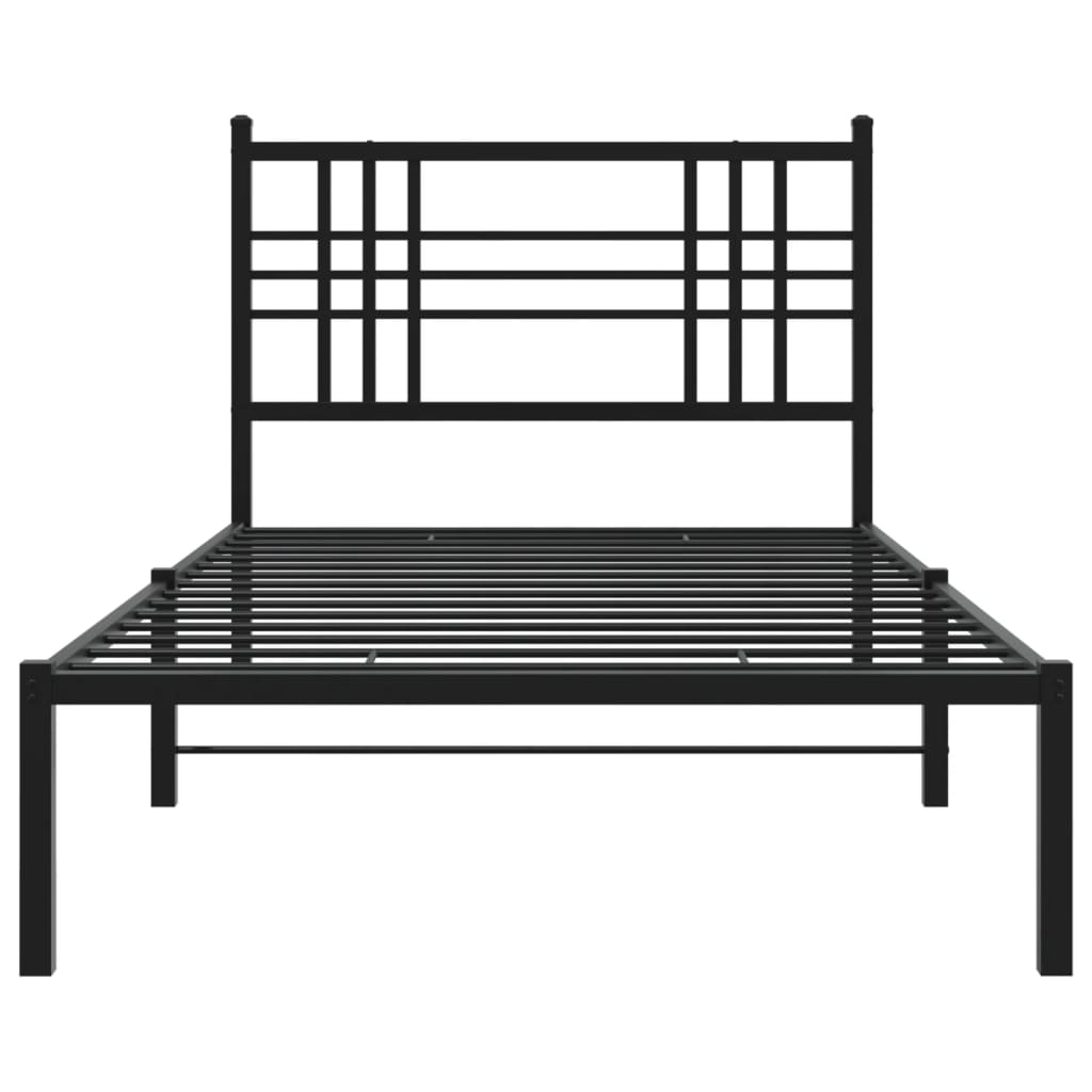 Estrutura de cama com cabeceira 107x203 cm metal preto