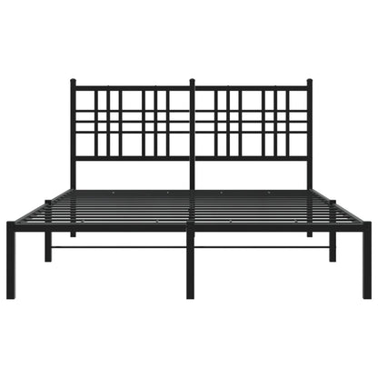 Estrutura de cama com cabeceira 120x190 cm metal preto