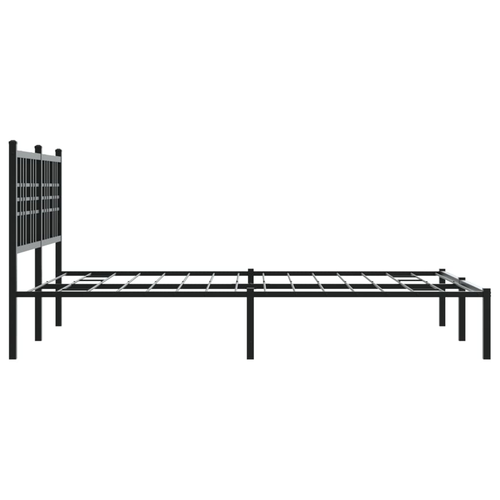 Estrutura de cama com cabeceira 120x190 cm metal preto