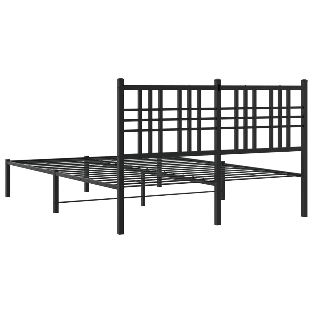 Estrutura de cama com cabeceira 120x190 cm metal preto