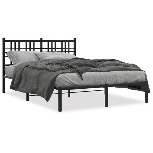 Estrutura de cama com cabeceira 120x200 cm metal preto