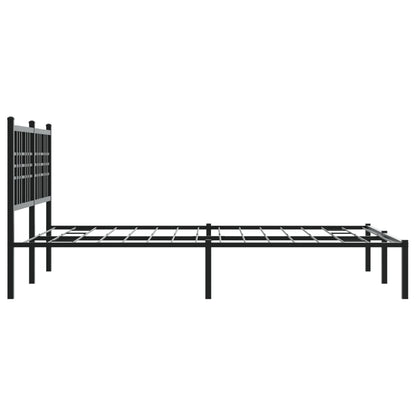 Estrutura de cama com cabeceira 140x190 cm metal preto