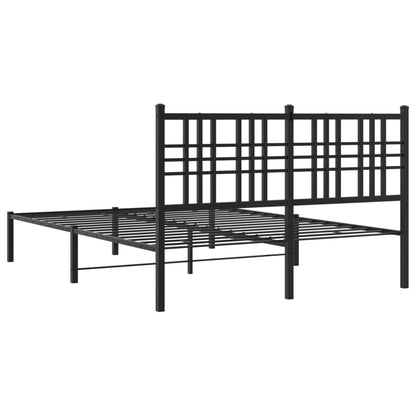 Estrutura de cama com cabeceira 140x190 cm metal preto