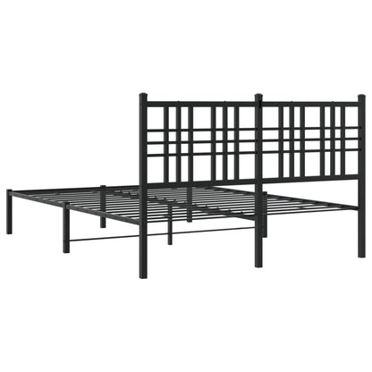 Estrutura de cama com cabeceira 140x200 cm metal preto