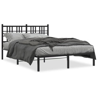 Estrutura de cama com cabeceira 140x200 cm metal preto