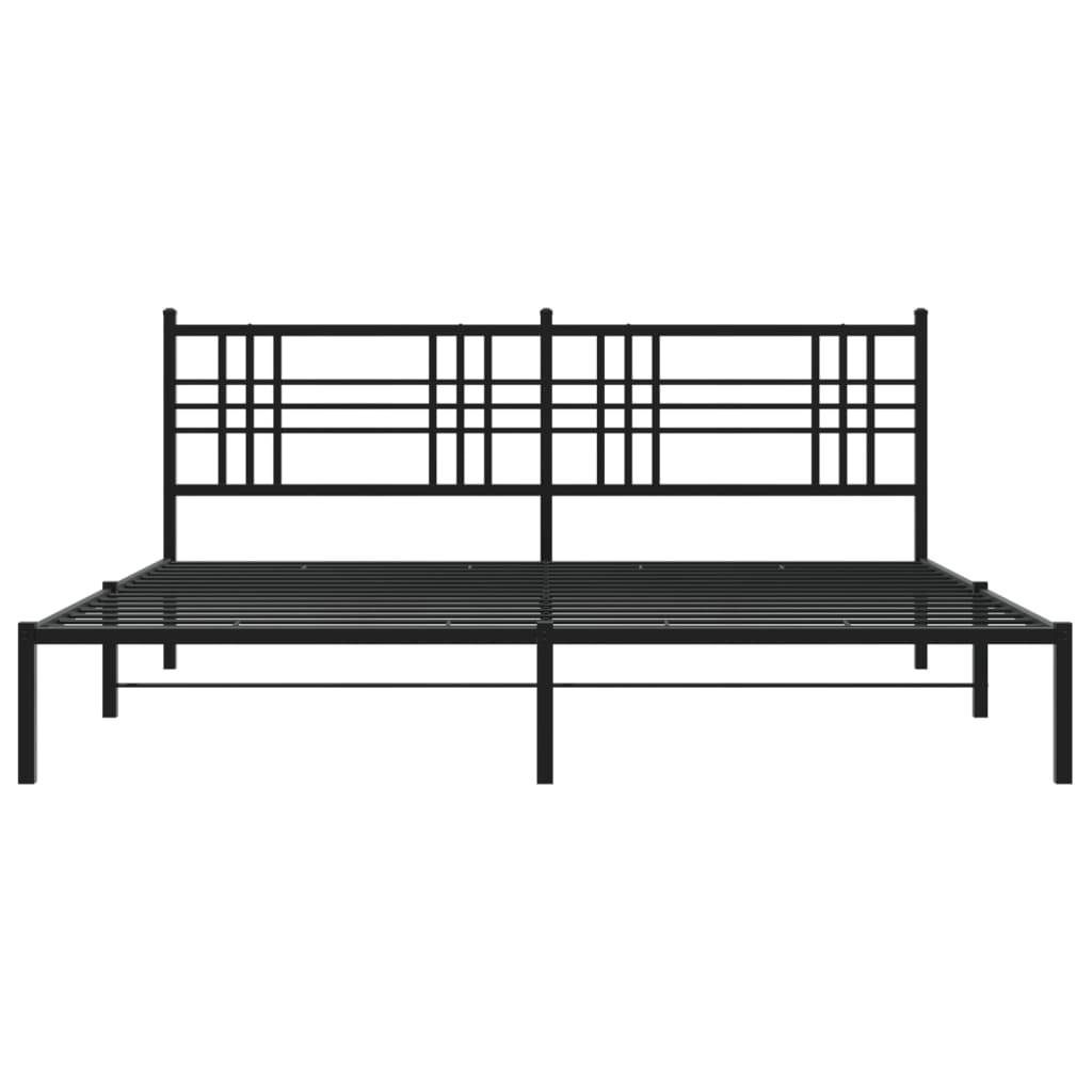 Estrutura de cama com cabeceira 183x213 cm metal preto