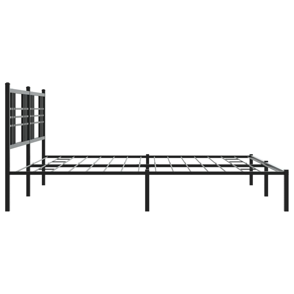 Estrutura de cama com cabeceira 183x213 cm metal preto