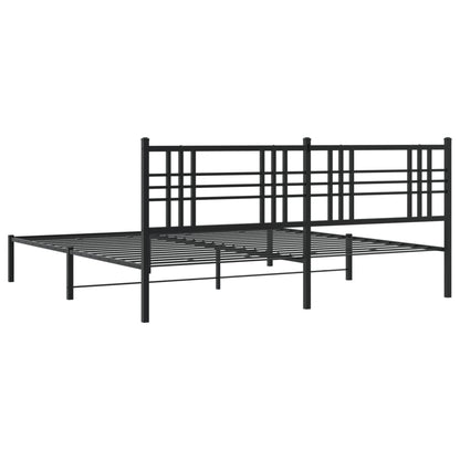 Estrutura de cama com cabeceira 183x213 cm metal preto