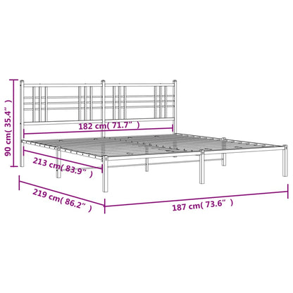 Estrutura de cama com cabeceira 183x213 cm metal preto