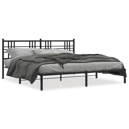 Estrutura de cama com cabeceira 183x213 cm metal preto