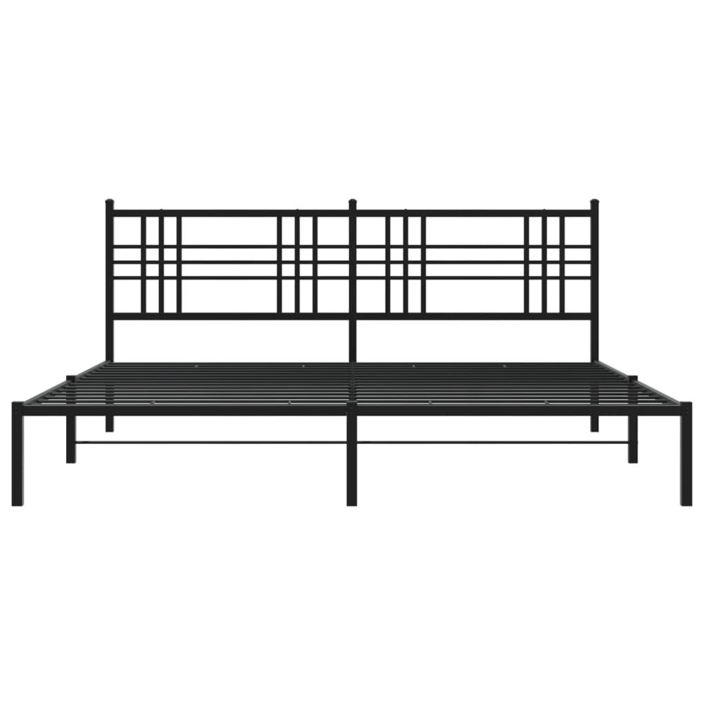 Estrutura de cama com cabeceira 193x203 cm metal preto