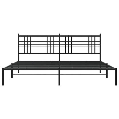 Estrutura de cama com cabeceira 193x203 cm metal preto