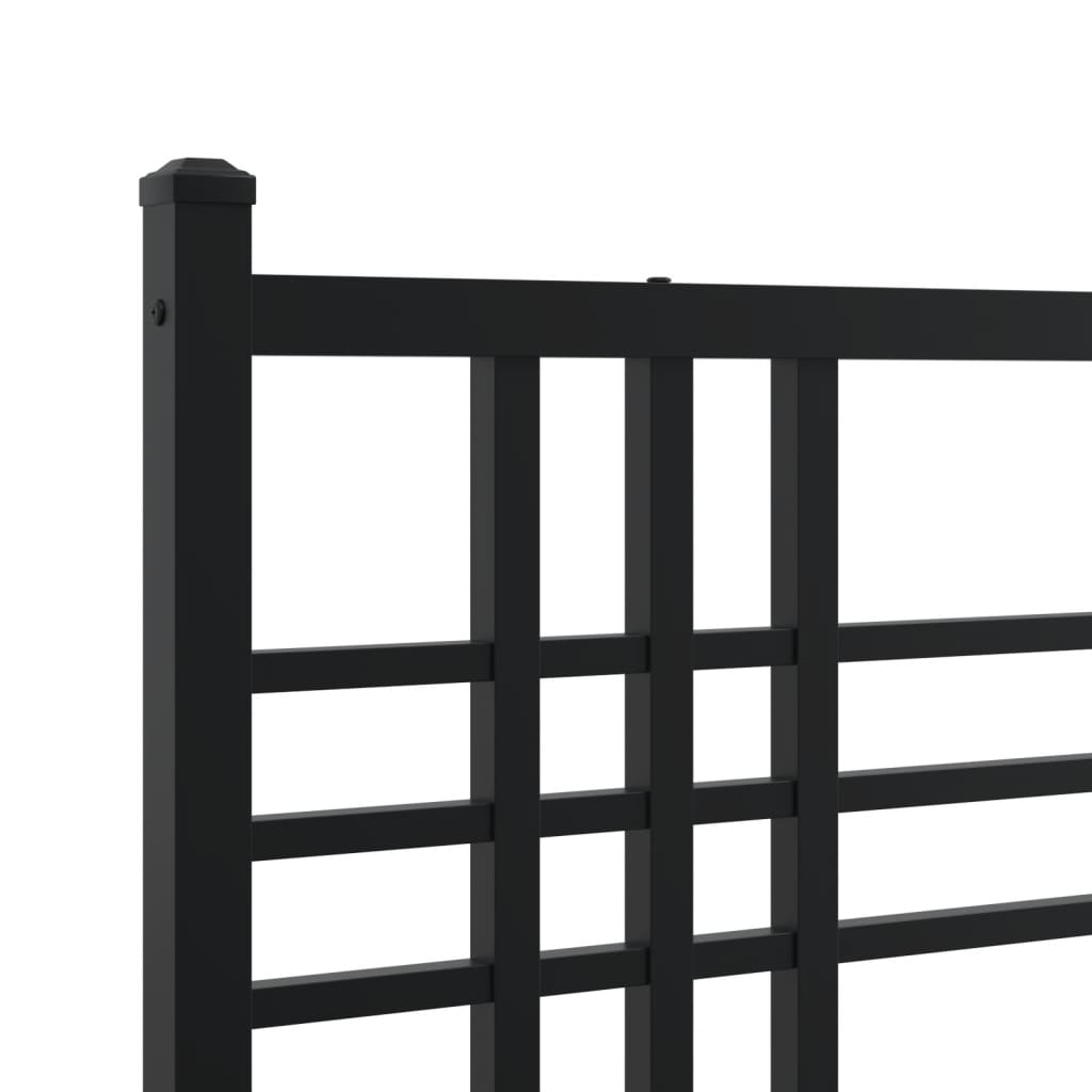 Estrutura de cama com cabeceira e pés 80x200 cm metal preto